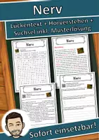 Vorschau - Unterrichtsreihen - Nerv Lückentext mit Wortspeicher Hörverstehen und Suchsel - Deckblatt