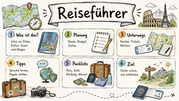 Vorschau - Arbeitsblätter - Arbeitsblätter zum Thema "Reiseführer" + Lösung & MP3 + Mindmap + Infografik - Seite 1