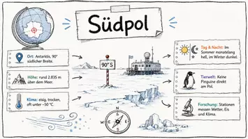 Vorschau - Arbeitsblätter - Arbeitsblätter zum Thema "Südpol" + Lösung & MP3 + Infografik - Seite 1