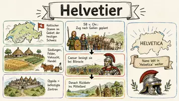 Vorschau - Arbeitsblätter - Arbeitsblätter zum Thema "Helvetier" + Lösung & MP3 + Mindmap + Infografik - Seite 1