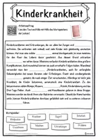 Vorschau - Unterrichtsreihen - Kinderkrankheit Lückentext mit Wortspeicher Hörverstehen und Suchsel - Seite 1