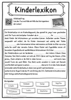 Vorschau - Unterrichtsreihen - Kinderlexikon Lückentext mit Wortspeicher Hörverstehen und Suchsel - Seite 1