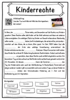 Vorschau - Unterrichtsreihen - Kinderrechte Lückentext mit Wortspeicher Hörverstehen und Suchsel - Seite 1