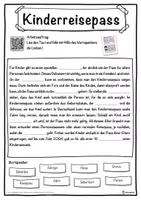 Vorschau - Unterrichtsreihen - Kinderreisepass Lückentext mit Wortspeicher Hörverstehen und Suchsel - Seite 1