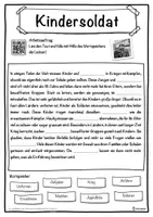 Vorschau - Unterrichtsreihen - Kindersoldat Lückentext mit Wortspeicher Hörverstehen und Suchsel - Seite 1