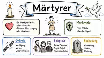 Vorschau - Arbeitsblätter - AB mit Fragen zum Thema "Märtyrer" + Lösungsblatt + Infografik - Seite 1