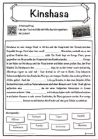 Vorschau - Unterrichtsreihen - Kinshasa Lückentext mit Wortspeicher Hörverstehen und Suchsel - Seite 1