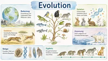 Vorschau - Arbeitsblätter - Lernposter + AB mit Fragen zum Thema "Evolution" + Lösungsblatt + Infografik - Seite 2