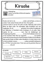 Vorschau - Unterrichtsreihen - Kirsche Lückentext mit Wortspeicher Hörverstehen und Suchsel - Seite 1