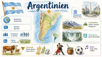 Vorschau - Arbeitsblätter - Arbeitsblatt zum Thema "Argentinien" + Onlineübung & MP3 + Infografik - Seite 2