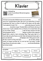 Vorschau - Unterrichtsreihen - Klavier Lückentext mit Wortspeicher Hörverstehen und Suchsel - Seite 1
