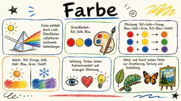Vorschau - Arbeitsblätter - Arbeitsblätter zum Thema "Farbe" + Lösung & MP3 + Mindmap + Infografik - Seite 1
