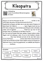 Vorschau - Unterrichtsreihen - Kleopatra Lückentext mit Wortspeicher Hörverstehen und Suchsel - Seite 1