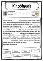 Vorschau - Unterrichtsreihen - Knoblauch Lückentext mit Wortspeicher Hörverstehen und Suchsel - Seite 1