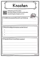 Vorschau - Unterrichtsreihen - Knochen Lückentext mit Wortspeicher Hörverstehen und Suchsel - Seite 3