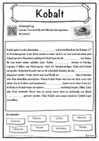 Vorschau - Unterrichtsreihen - Kobalt Lückentext mit Wortspeicher Hörverstehen und Suchsel - Seite 1