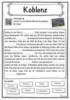 Vorschau - Unterrichtsreihen - Koblenz Lückentext mit Wortspeicher Hörverstehen und Suchsel - Seite 1