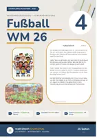 Vorschau - Stundenentwürfe - Fußball WM 2026 - Klasse 4 - 3-fach differenziert (Aufgaben + Lösungen, Steckbriefe zur deutschen WM- Gruppe) - GRATIS - Deckblatt