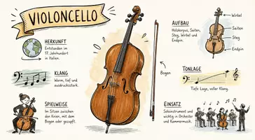 Vorschau - Arbeitsblätter - Arbeitsblätter zum Thema "Violoncello" + Lösung & MP3 + Mindmap + Infografik - Seite 1