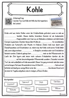 Vorschau - Unterrichtsreihen - Kohle Lückentext mit Wortspeicher Hörverstehen und Suchsel - Seite 1
