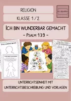 Vorschau - Unterrichtsreihen - Religion: Ich bin wunderbar gemacht - Psalm 139 (Klasse 1/2) - Deckblatt
