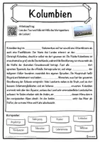 Vorschau - Unterrichtsreihen - Kolumbien Lückentext mit Wortspeicher Hörverstehen und Suchsel - Seite 1