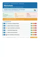 Vorschau - Arbeitsblätter - Englisch 8 Gymnasium - Wortschatz - Deckblatt