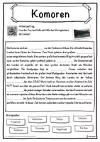 Vorschau - Unterrichtsreihen - Komoren Lückentext mit Wortspeicher Hörverstehen und Suchsel - Seite 1