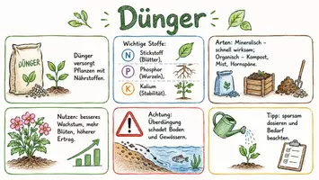 Vorschau - Arbeitsblätter - AB mit Fragen zum Thema "Dünger" + Lösungsblatt + Mindmap + Infografik - Seite 1