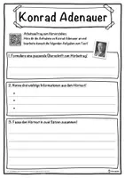 Vorschau - Unterrichtsreihen - Konrad Adenauer Lückentext mit Wortspeicher Hörverstehen und Suchsel - Seite 3