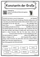 Vorschau - Unterrichtsreihen - Konstantin der Große Lückentext mit Wortspeicher Hörverstehen und Suchsel - Seite 1