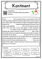 Vorschau - Unterrichtsreihen - Kontinent Lückentext mit Wortspeicher Hörverstehen und Suchsel - Seite 1