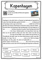 Vorschau - Unterrichtsreihen - Kopenhagen Lückentext mit Wortspeicher Hörverstehen und Suchsel - Seite 1