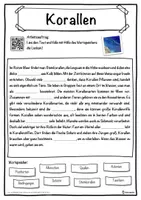 Vorschau - Unterrichtsreihen - Korallen Lückentext mit Wortspeicher Hörverstehen und Suchsel - Seite 1