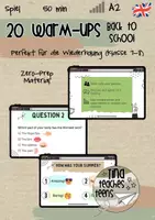 Vorschau - Spiele - Back to School English Warm-Ups | 20 fertige Spiele & Slides + Teacher's Guide (Klasse 7+) - Deckblatt