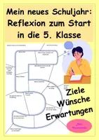 Vorschau - Arbeitsblätter - Mein neues Schuljahr - Schulstart Klasse 5 - Ziele, Erwartungen, Wünsche, Reflexion - Deckblatt