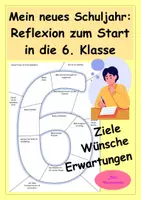 Vorschau - Arbeitsblätter - Mein neues Schuljahr - Schulstart Klasse 6 - Ziele, Erwartungen, Wünsche, Reflexion - Deckblatt