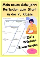 Vorschau - Arbeitsblätter - Mein neues Schuljahr - Schulstart Klasse 7 - Ziele, Erwartungen, Wünsche, Reflexion - Deckblatt