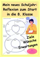 Vorschau - Arbeitsblätter - Mein neues Schuljahr - Schulstart Klasse 8 - Ziele, Erwartungen, Wünsche, Reflexion - Deckblatt