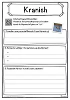 Vorschau - Unterrichtsreihen - Kranich Lückentext mit Wortspeicher Hörverstehen und Suchsel - Seite 3