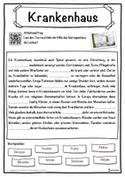 Vorschau - Unterrichtsreihen - Krankenhaus Lückentext mit Wortspeicher Hörverstehen und Suchsel - Seite 1