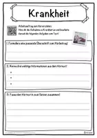 Vorschau - Unterrichtsreihen - Krankheit Lückentext mit Wortspeicher Hörverstehen und Suchsel - Seite 3