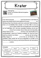Vorschau - Unterrichtsreihen - Krater Lückentext mit Wortspeicher Hörverstehen und Suchsel - Seite 1