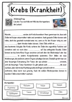 Vorschau - Unterrichtsreihen - Krebs (Krankheit) Lückentext mit Wortspeicher Hörverstehen und Suchsel - Seite 1