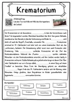 Vorschau - Unterrichtsreihen - Krematorium Lückentext mit Wortspeicher Hörverstehen und Suchsel - Seite 1