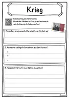Vorschau - Unterrichtsreihen - Krieg Lückentext mit Wortspeicher Hörverstehen und Suchsel - Seite 3