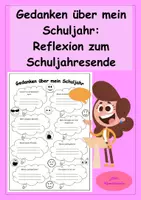 Vorschau - Arbeitsblätter - Gedanken über mein Schuljahr: Reflexion zum Schuljahresende - Deckblatt
