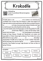 Vorschau - Unterrichtsreihen - Krokodile Lückentext mit Wortspeicher Hörverstehen und Suchsel - Seite 1