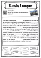 Vorschau - Unterrichtsreihen - Kuala Lumpur Lückentext mit Wortspeicher Hörverstehen und Suchsel - Seite 1