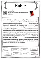 Vorschau - Unterrichtsreihen - Kultur Lückentext mit Wortspeicher Hörverstehen und Suchsel - Seite 1